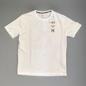 Under Armour Men's 60/40S Evol Logo Short Sleeve Tee, White/Midnight Navy, XL